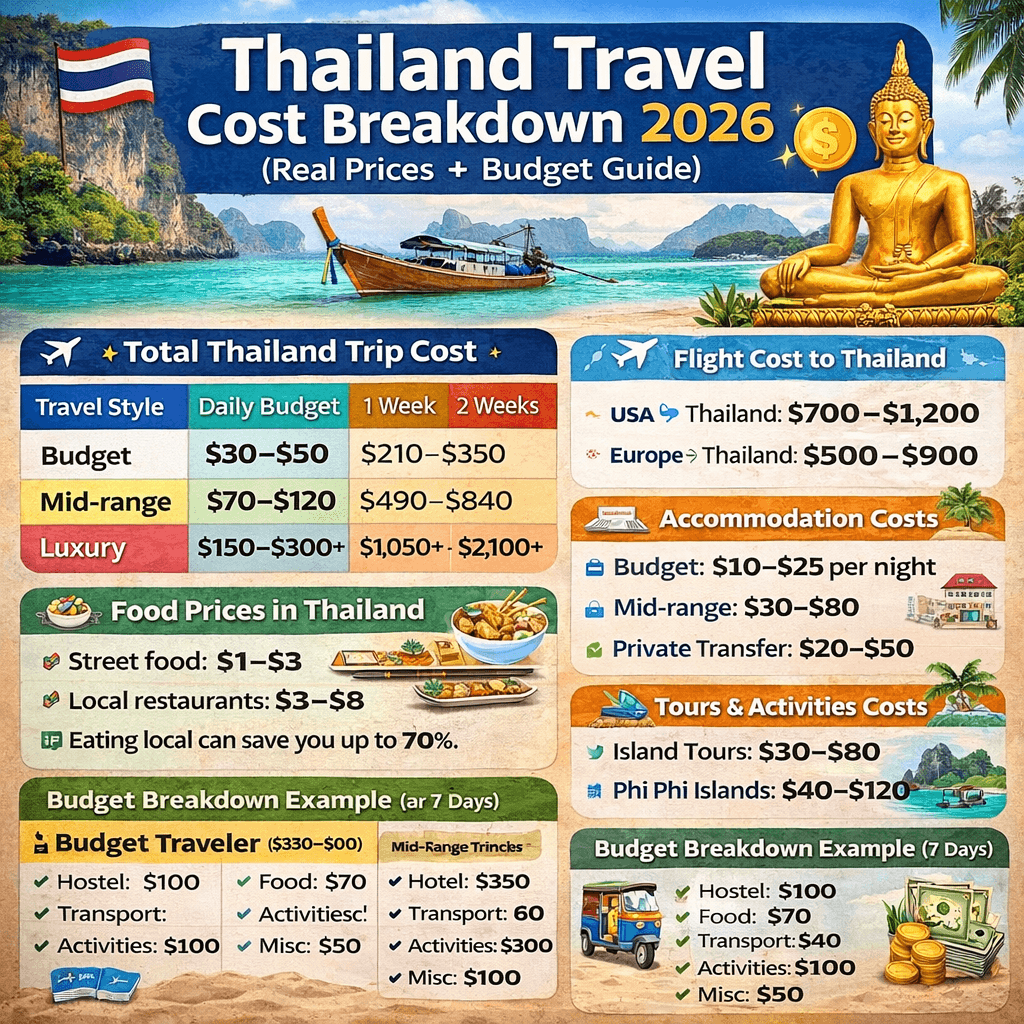Thailand Travel Cost Breakdown 2026 (Full Budget Guide)